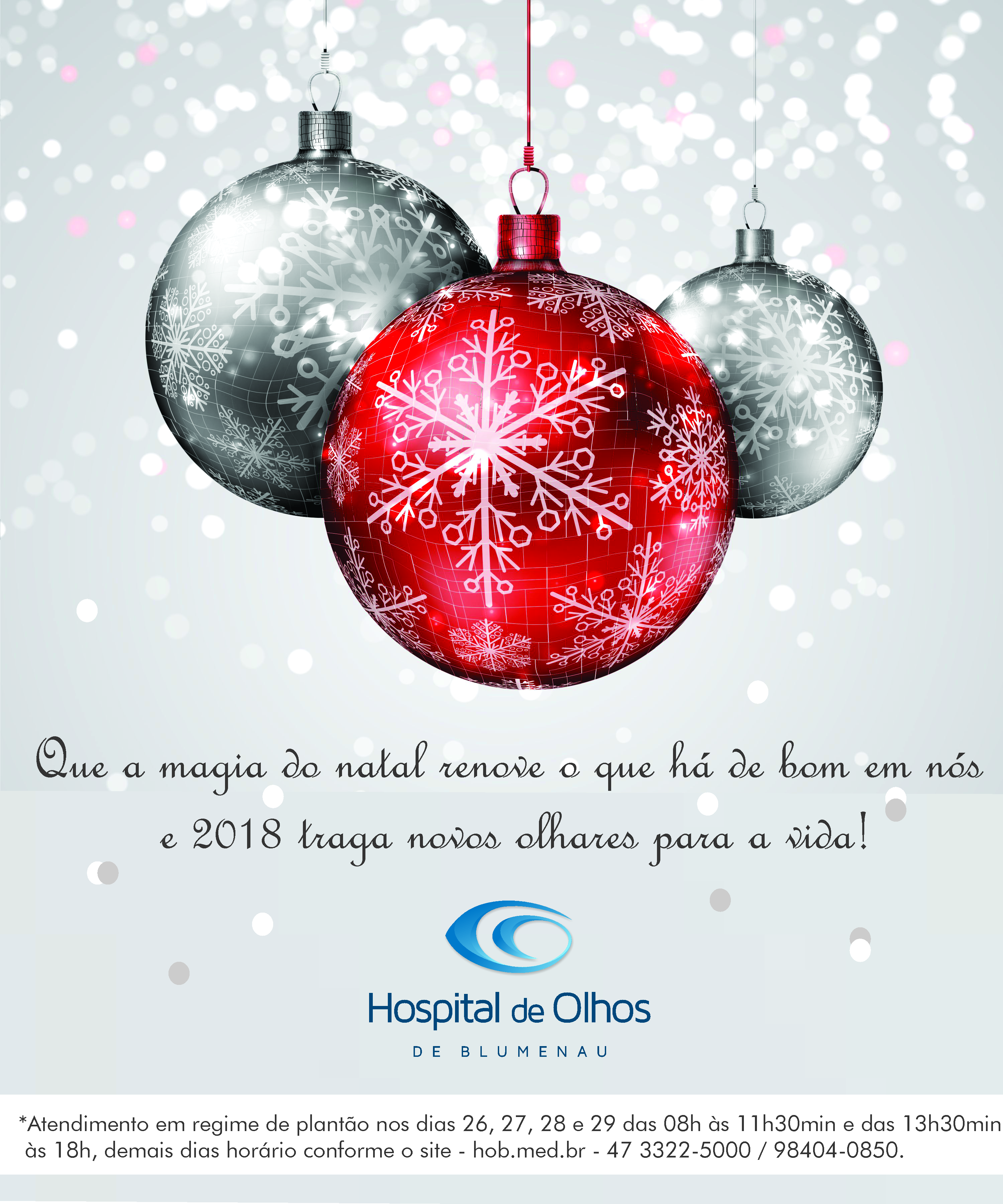 HOB – Hospital de Olhos de Blumenau | Feliz Natal e um próspero Ano Novo!